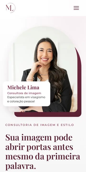 Site de Michele Lima no celular